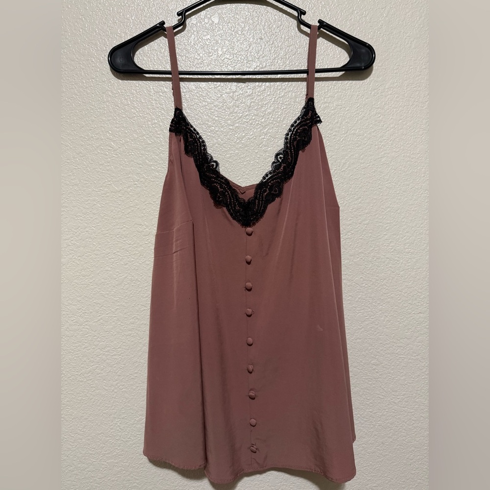 Torrid Dusty Rose Cami with Black Lace